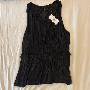 Current Air Black Floral Tank Top